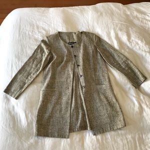 Vintage raw silk tweed car coat